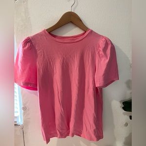 Ruffle Tee with Shoulder Pads